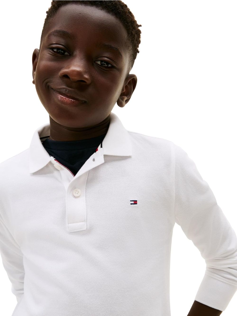Polo Tommy Hilfiger REG LS Bambino - Bianco