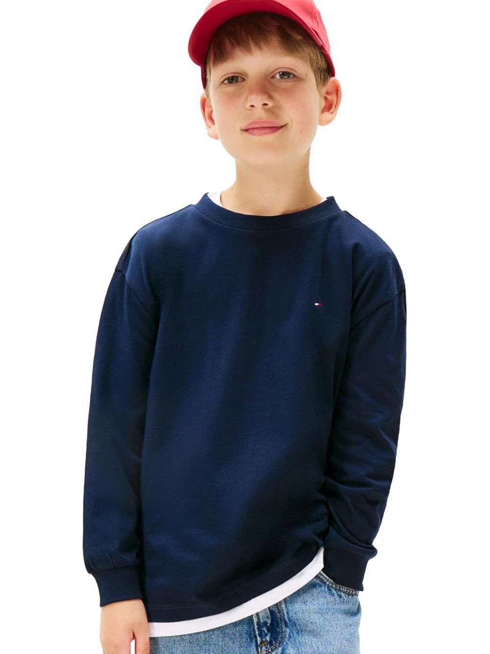 T-shirt Tommy Hilfiger ESSENTIAL LS Bambino - Navy