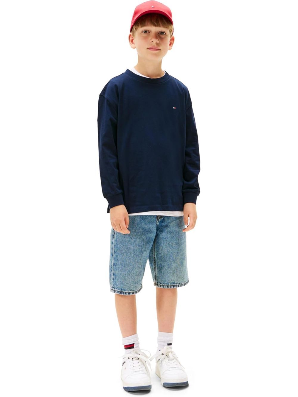 T-shirt Tommy Hilfiger ESSENTIAL LS Bambino - Navy