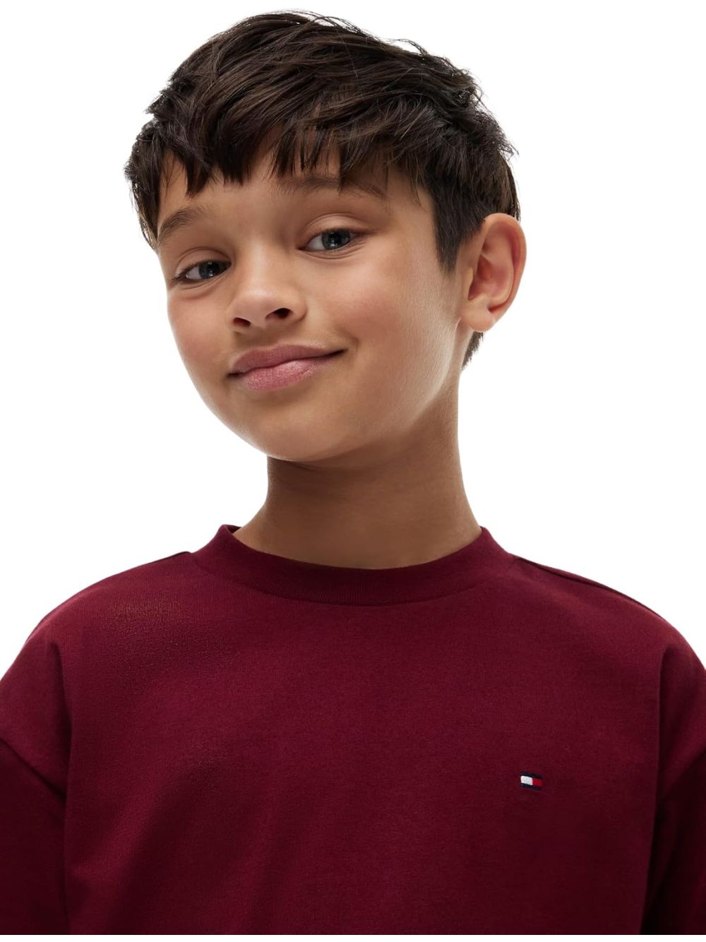 T-shirt Tommy Hilfiger ESSENTIAL T-SHIRT LS Bambino - Bordeaux