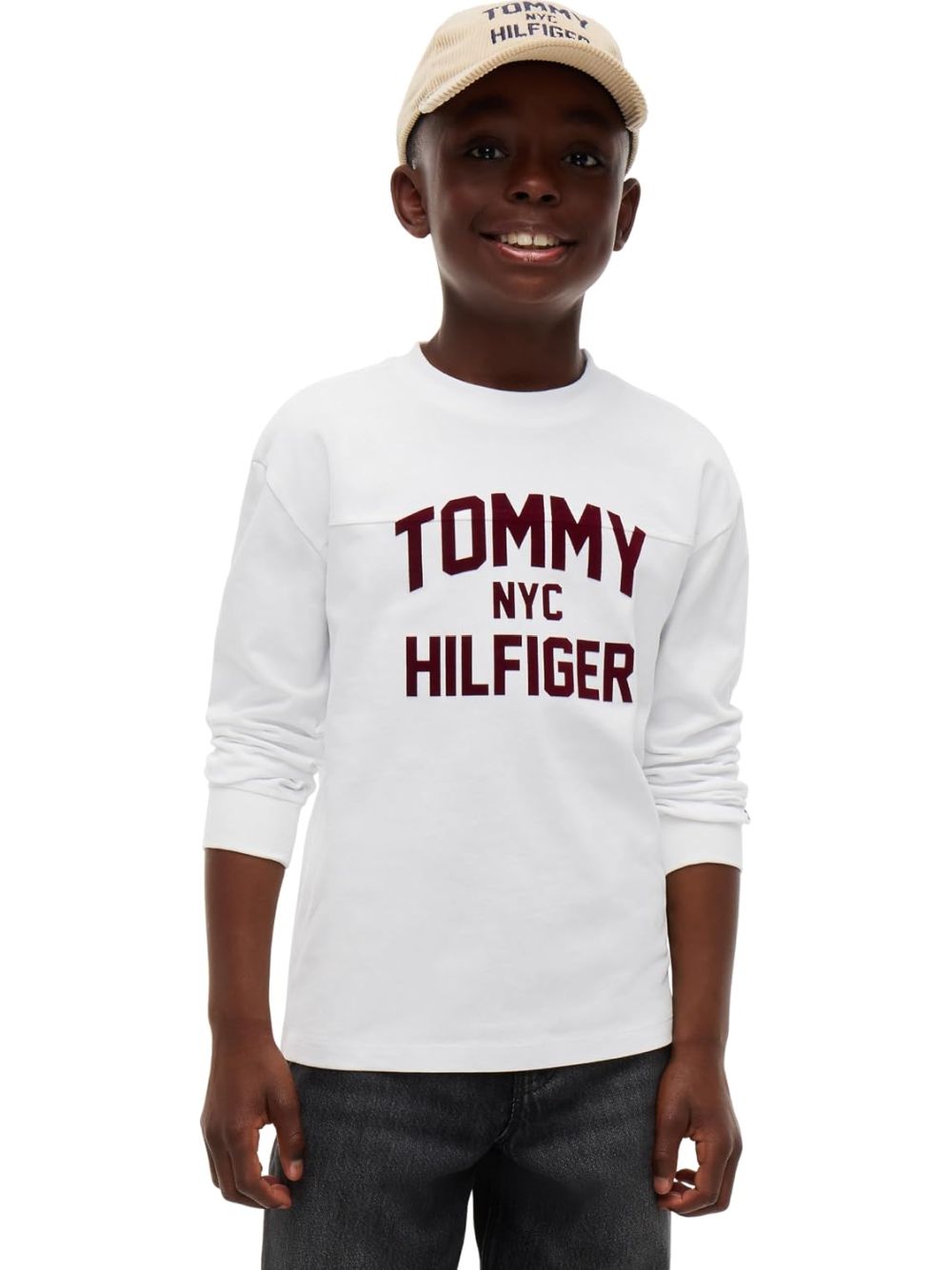 T-shirt Tommy Hilfiger BRAND LOVE LS Bambino - Bianco