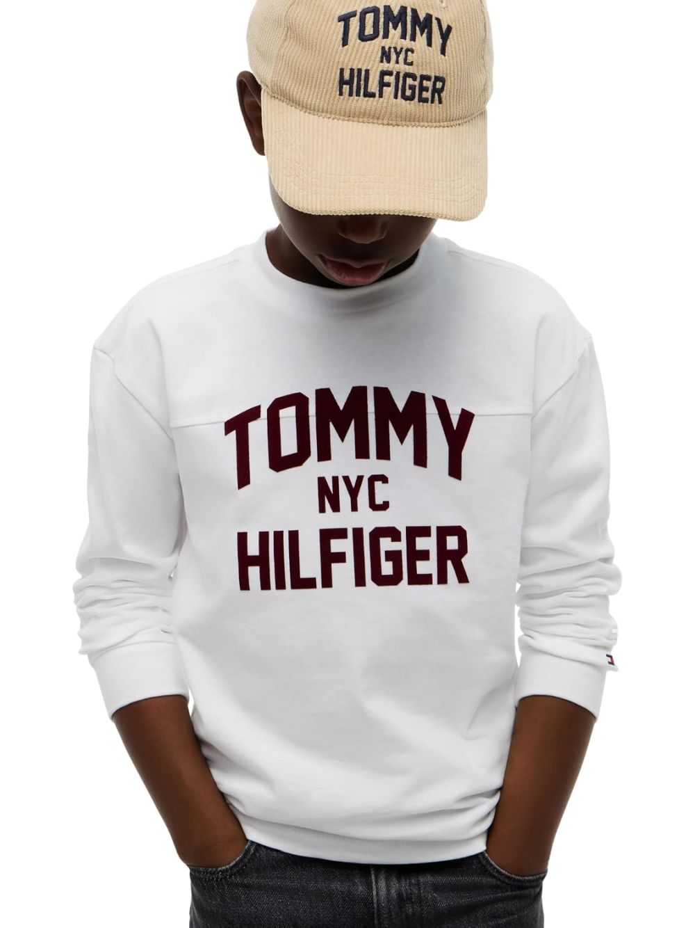 T-shirt Tommy Hilfiger BRAND LOVE LS Bambino - Bianco