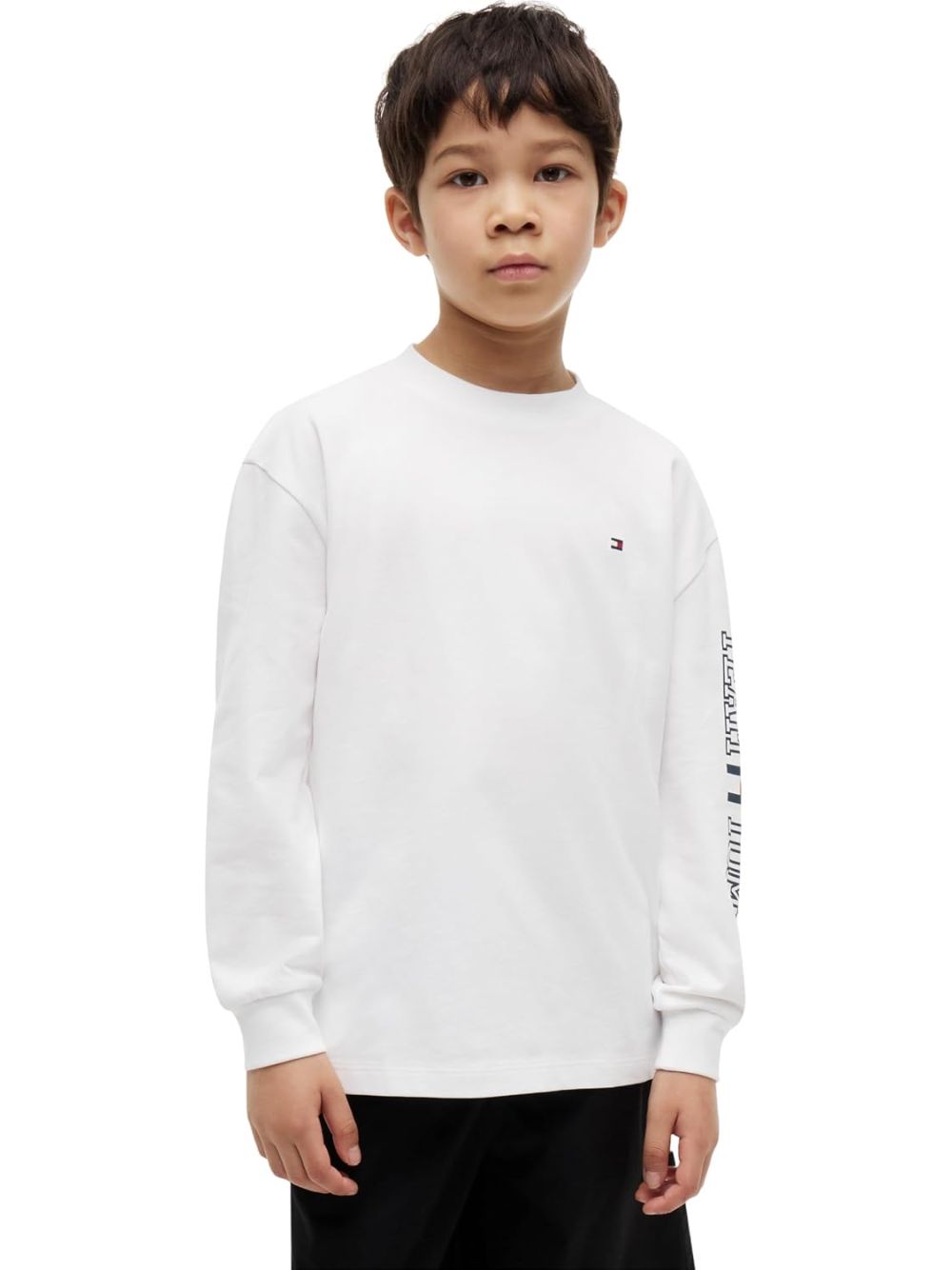 T-shirt Tommy Hilfiger TEAM TOMMY GRAPHIC LS Bambino - Bianco