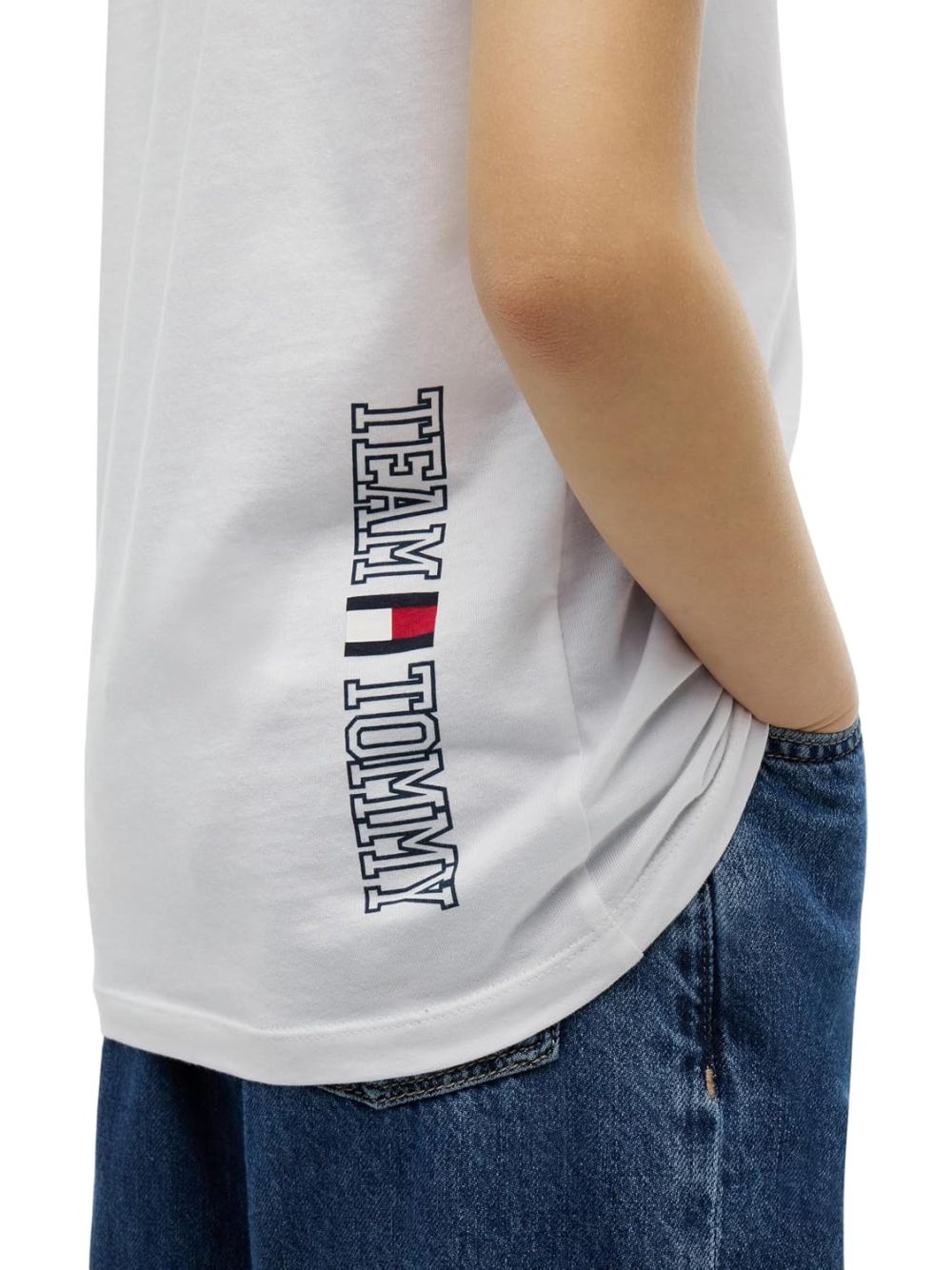 T-shirt Tommy Hilfiger TEAM TOMMY GRAPHIC LS Bambino - Bianco