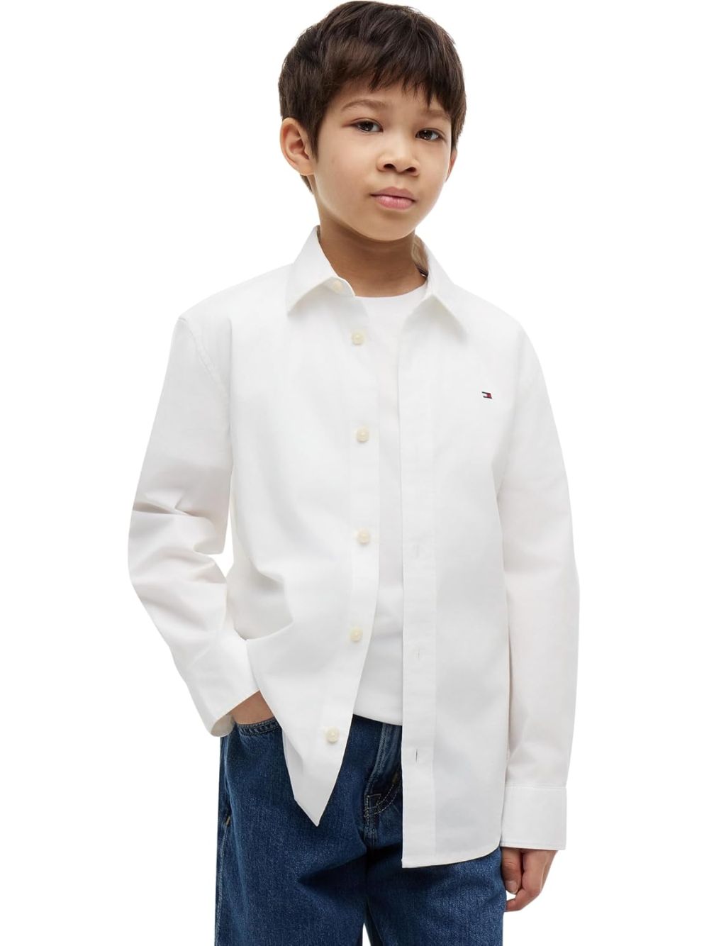 Camicia Tommy Hilfiger POPLIN Bambino - Bianco