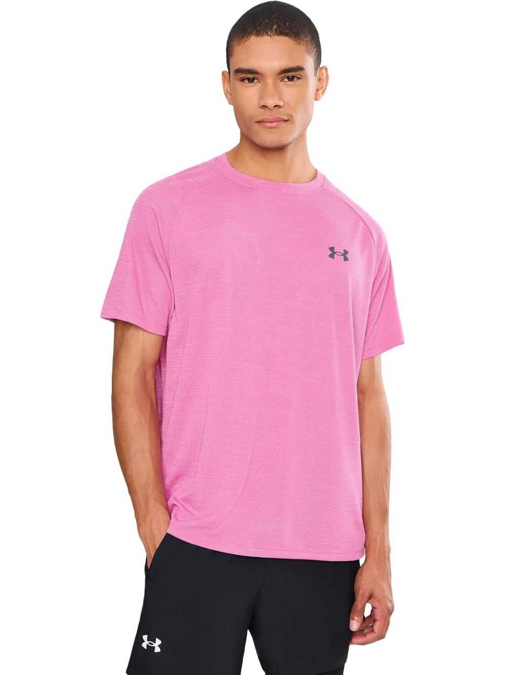 T-shirt Sportiva Under Armour TECH TEXTURED SS Uomo - Rosa