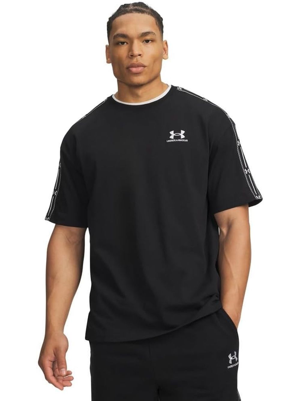 T-shirt Sportiva Under Armour ICON HWT TEE TAPED Uomo - Nero