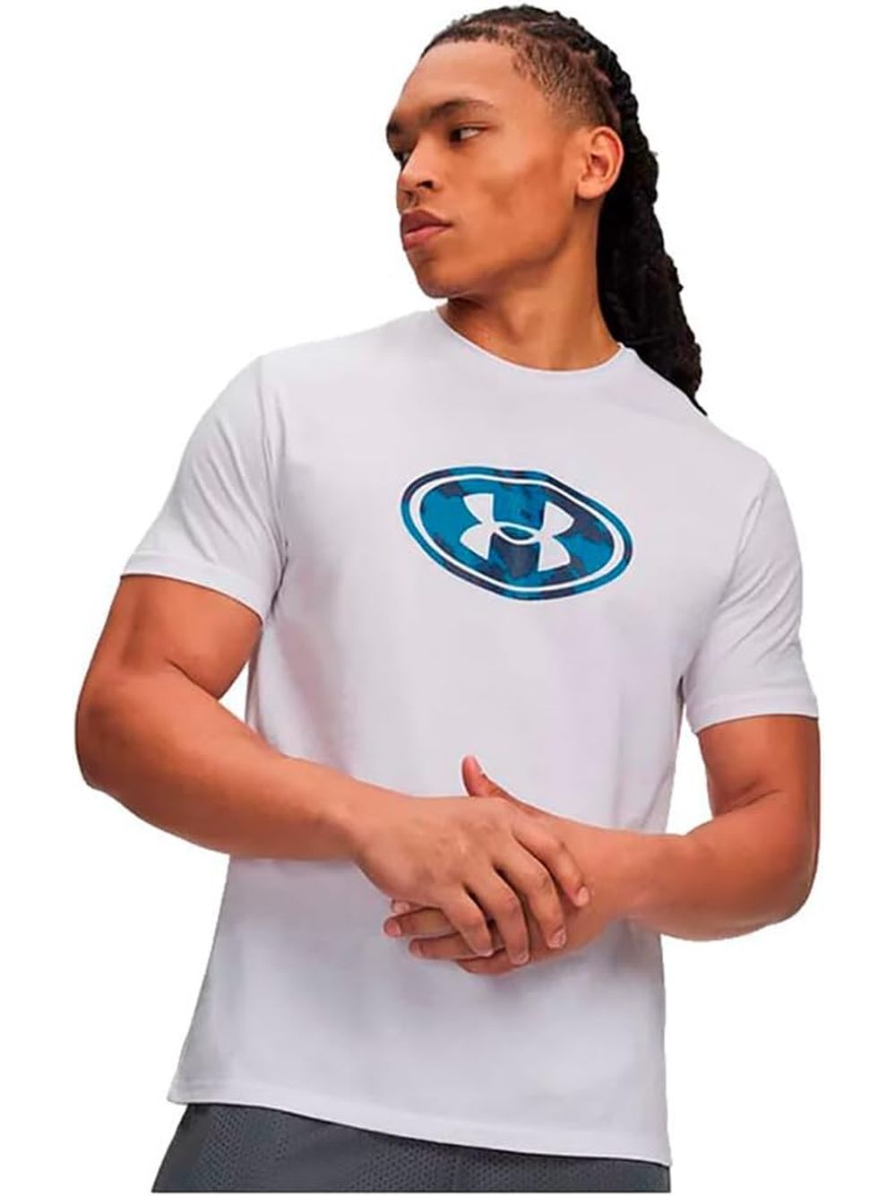 T-shirt Sportiva Under Armour LOCKERTAG PRINT SS Uomo - Bianco