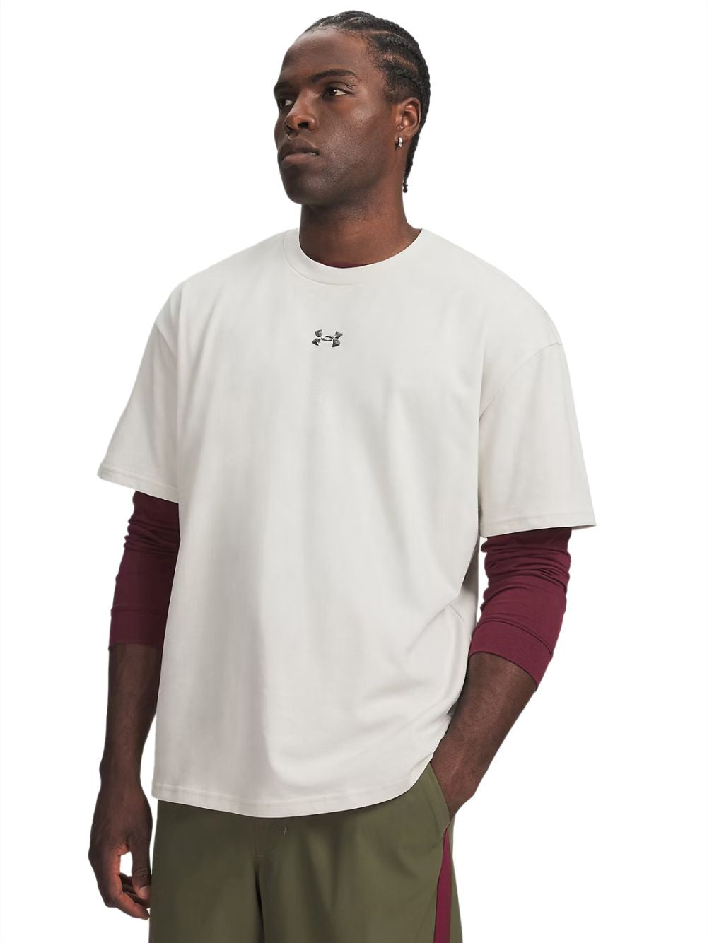 T-shirt Sportiva Under Armour M HWT METAL LOGO SS Uomo - Bianco