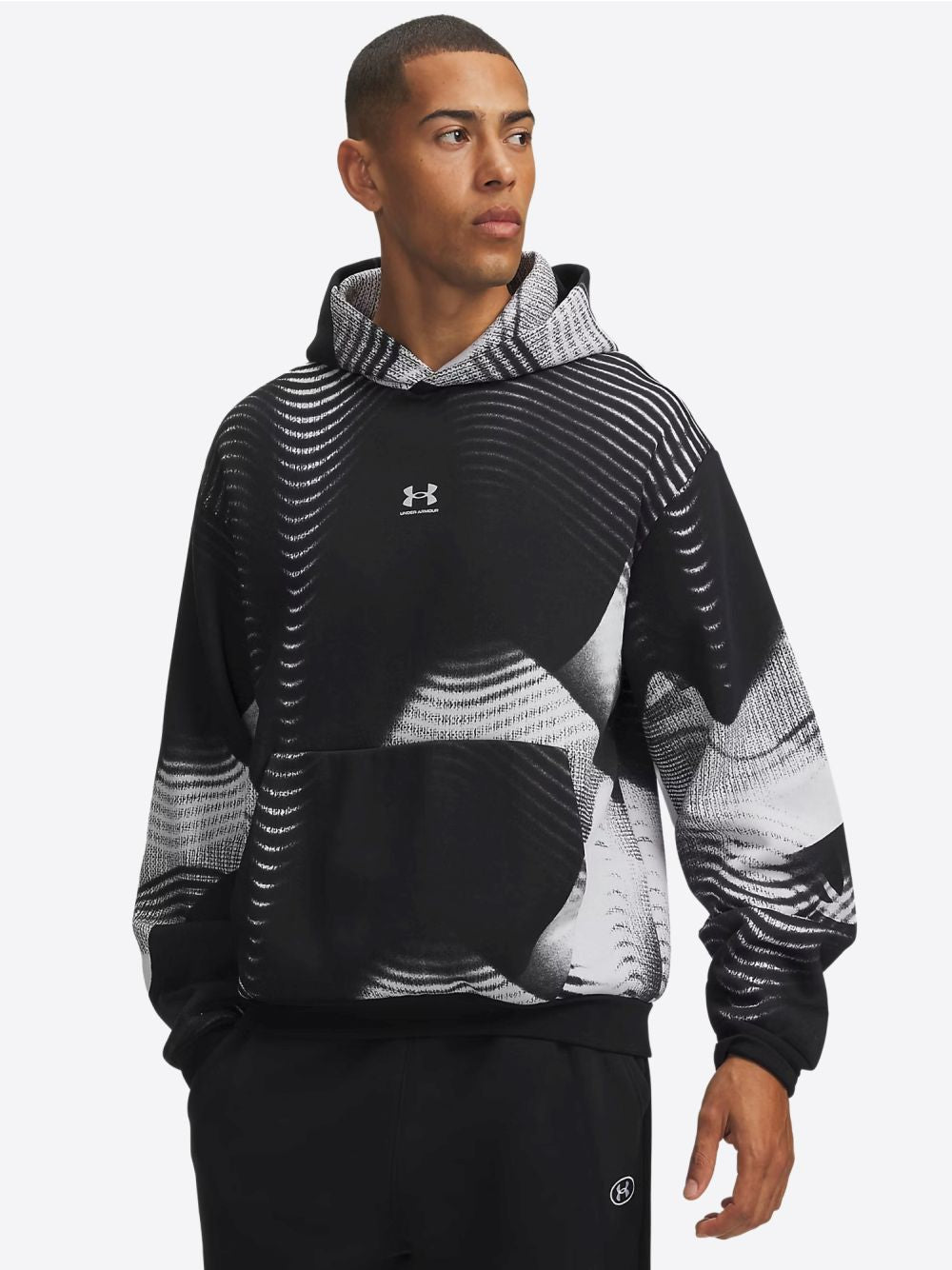 Felpa Under Armour ICON FLEECE PRINTED HD Uomo - Nero