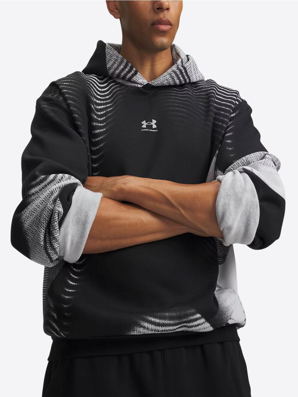 Felpa Under Armour ICON FLEECE PRINTED HD Uomo - Nero
