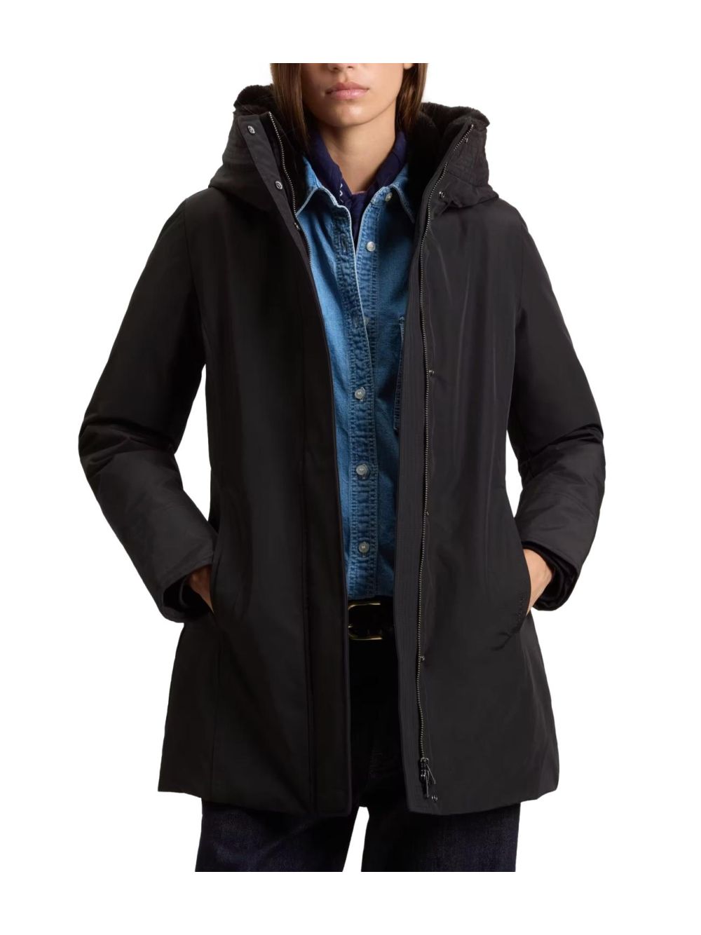 Giubbotto Woolrich BOULDER FAUX FUR PARKA Donna - Nero