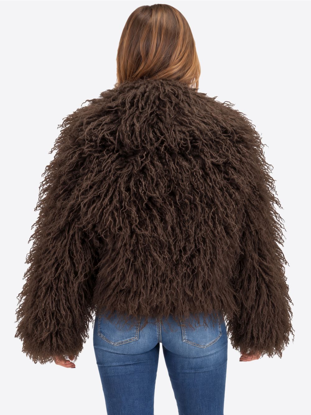 Giacca Yes Zee TESSUTO EFFETTO PELUCHE FLUFFY Donna - Marrone