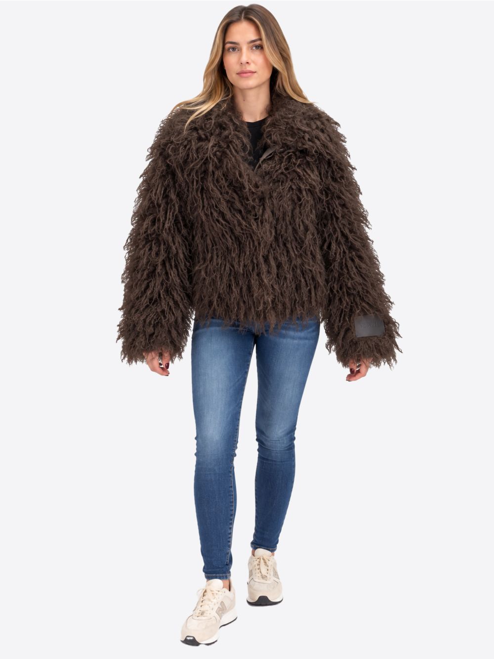 Giacca Yes Zee TESSUTO EFFETTO PELUCHE FLUFFY Donna - Marrone