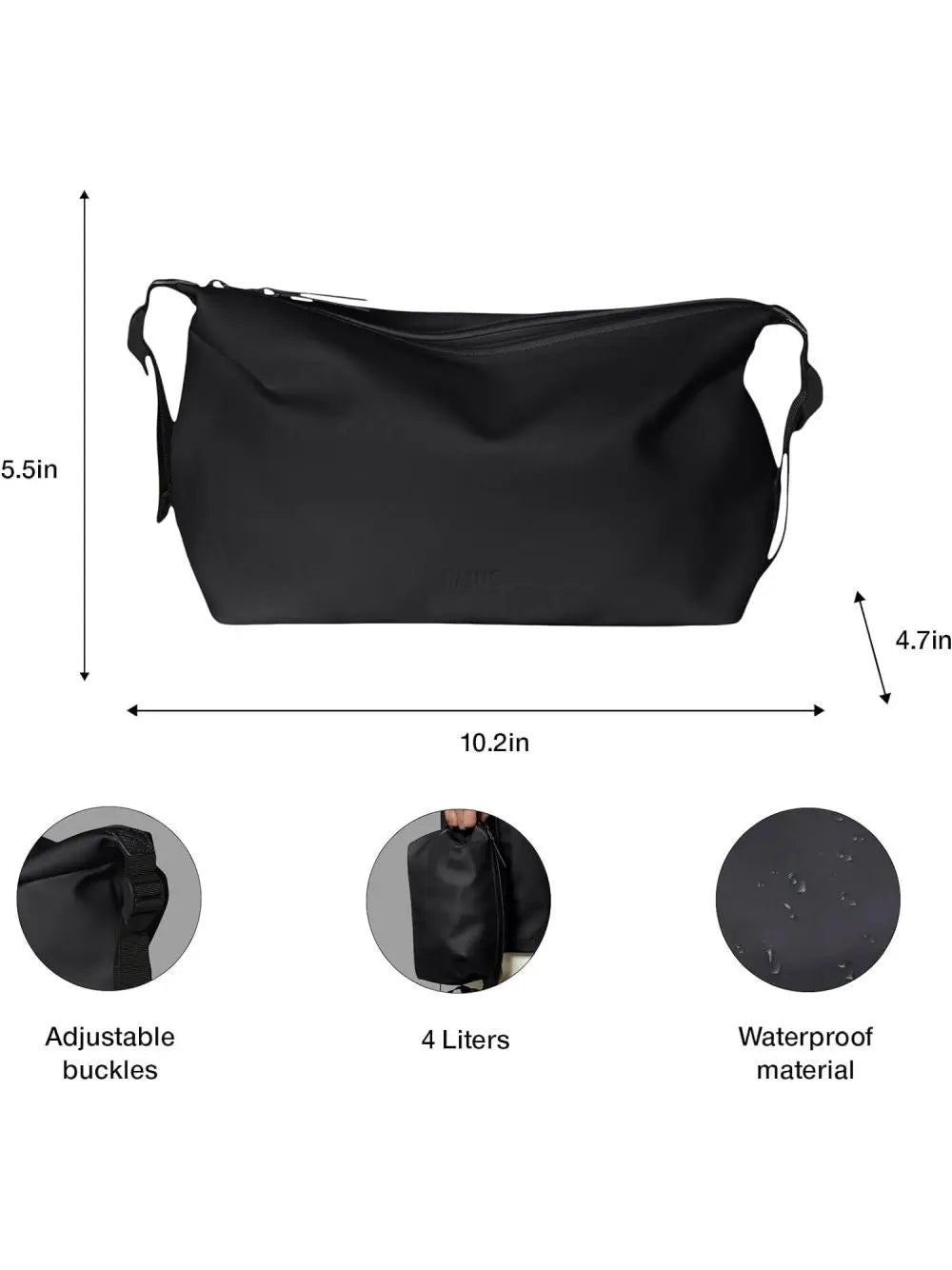 Beauty Case Rains Hilo Wash Bag Unisex - Nero