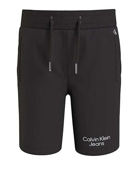 Bermuda Calvin Klein Bambino Stack Logo Nero Calvin Klein  Angolo dello Sport