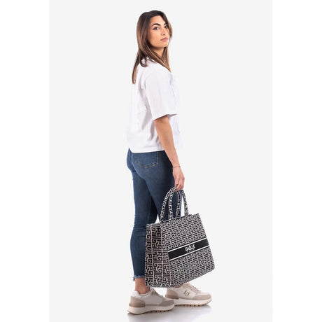 Borsa GAELLE Donna MAXI SHOPPER CANVAS STAMPA Nero GAELLE  Angolo dello Sport