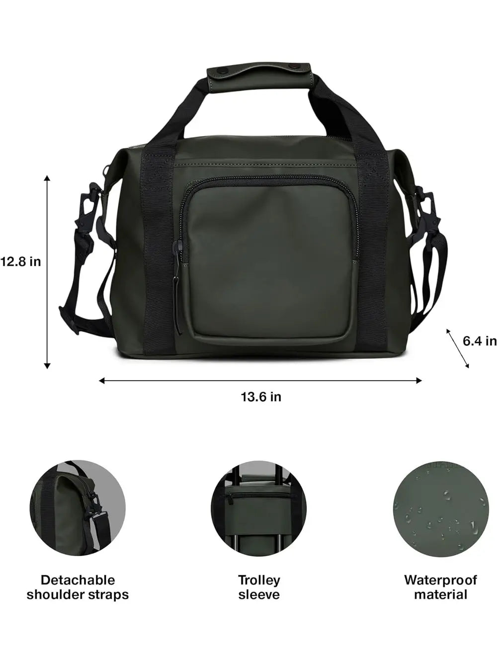 Borsa Rains Unisex Texel Kit Verde Rains Angolo dello Sport