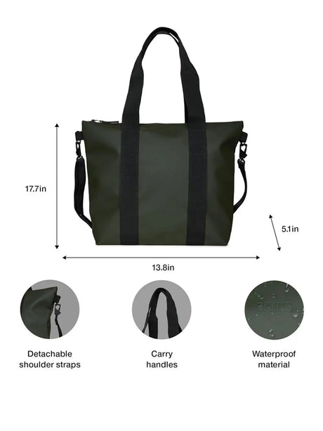Borsa Rains Unisex Tote Mini Verde Rains  Angolo dello Sport