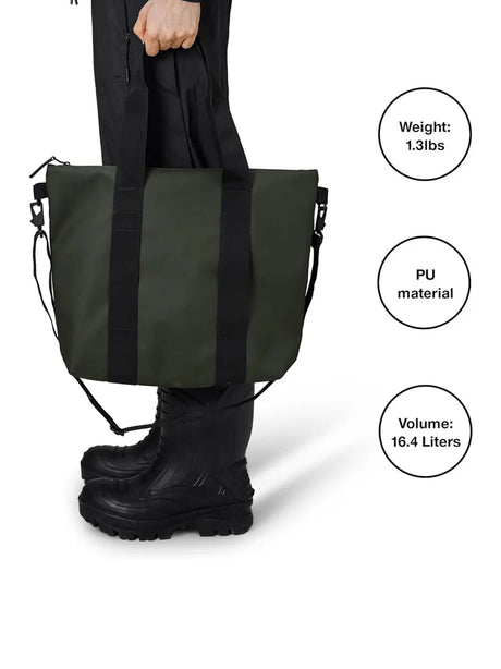 Borsa Rains Unisex Tote Mini Verde Rains  Angolo dello Sport