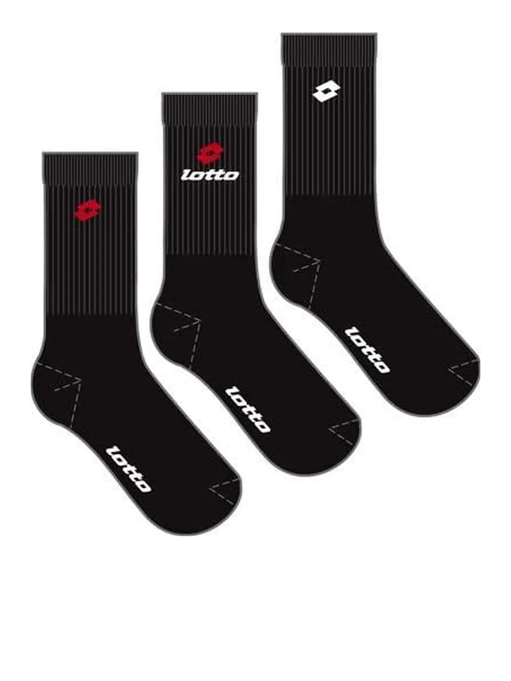 Calze Sportive Lotto Unisex Quarter Pk3 Nero Lotto Angolo dello Sport