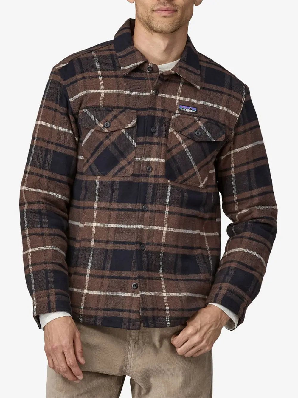 Camicia Patagonia Uomo Lw Insulated Fjord Flannel Shirt Marrone Patagonia Angolo dello Sport
