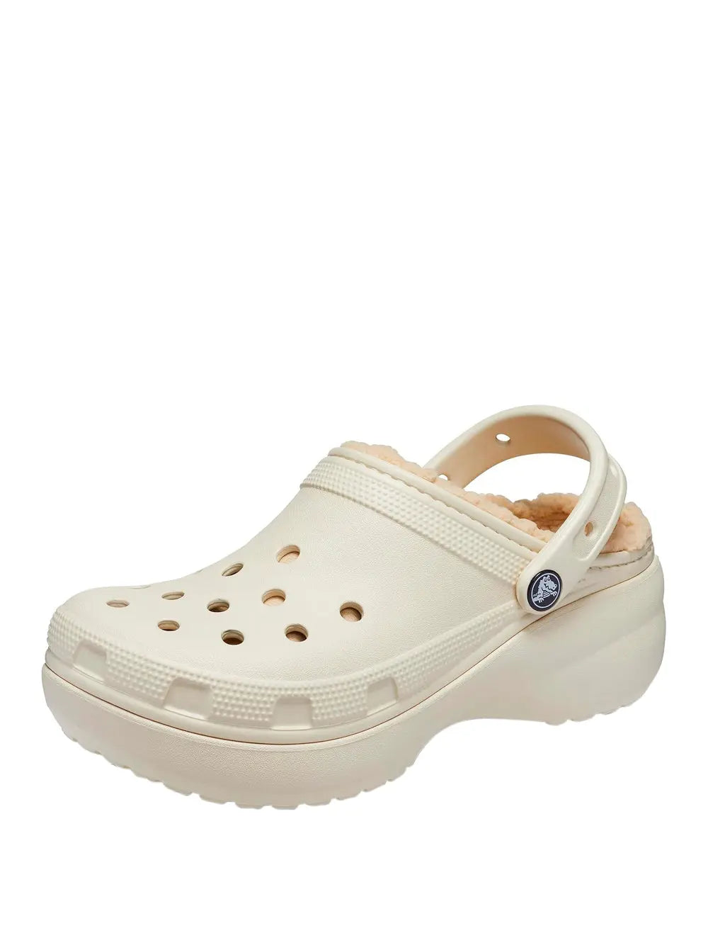Ciabatte Crocs Donna Classic Platform Lined Clog W Avorio Crocs Angolo dello Sport