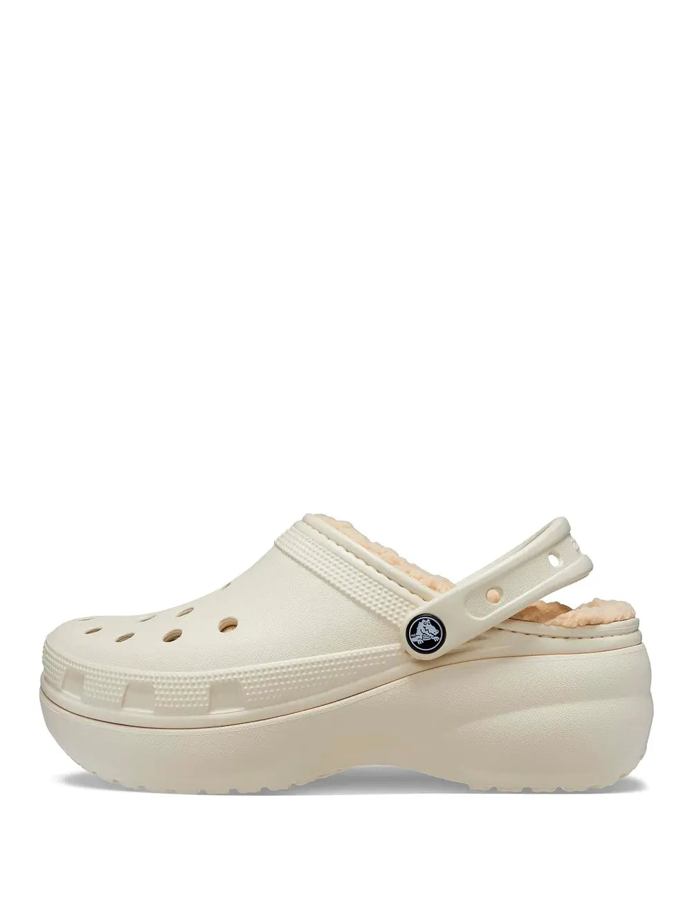 Ciabatte Crocs Donna Classic Platform Lined Clog W Avorio Crocs Angolo dello Sport