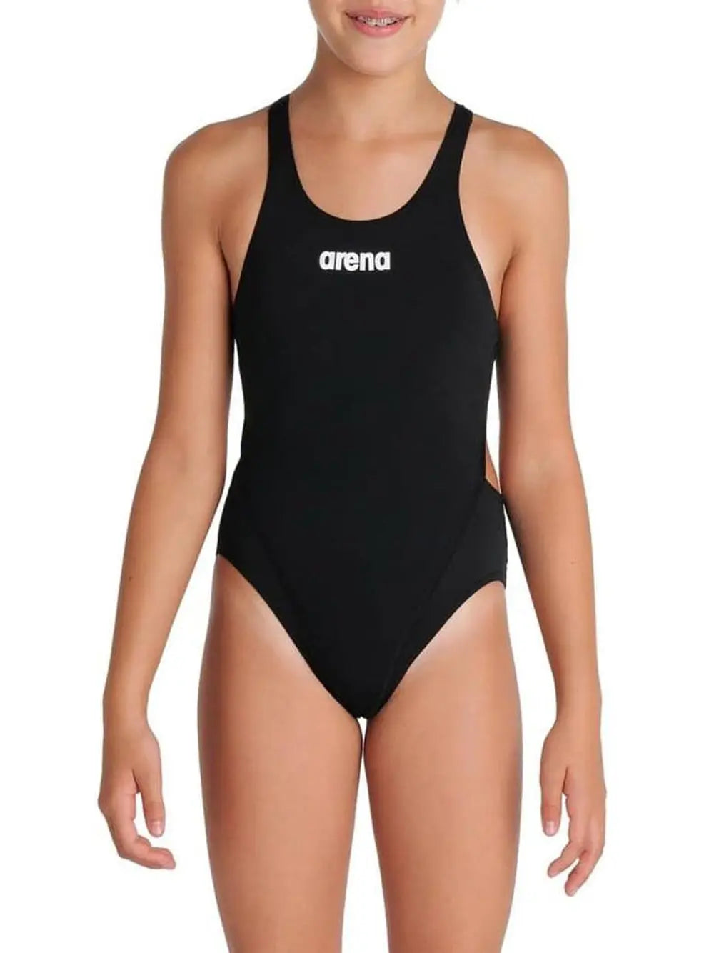 Costume Sportivo Arena Bambina Tech Solid Bianco E Nero Arena Angolo dello Sport