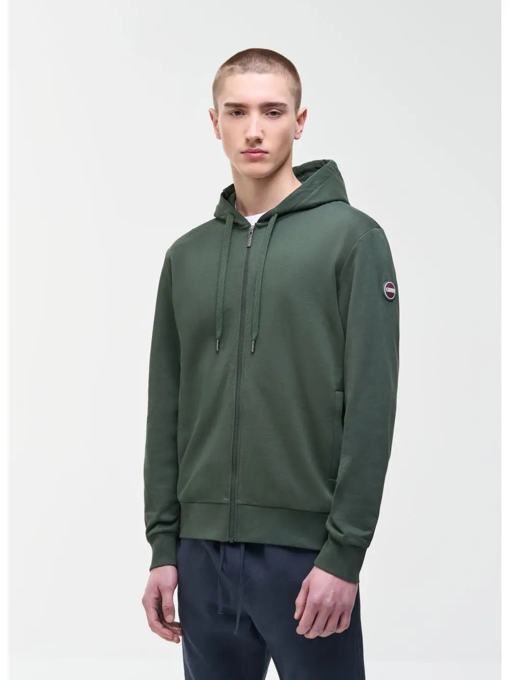 Felpa Colmar con cappuccio e full zip Uomo - Verde