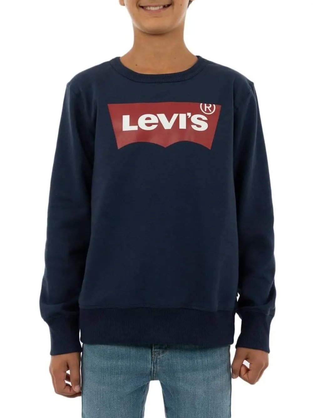 Felpa Levis Bambino Batwing Crewneck Blu Levi's Angolo dello Sport