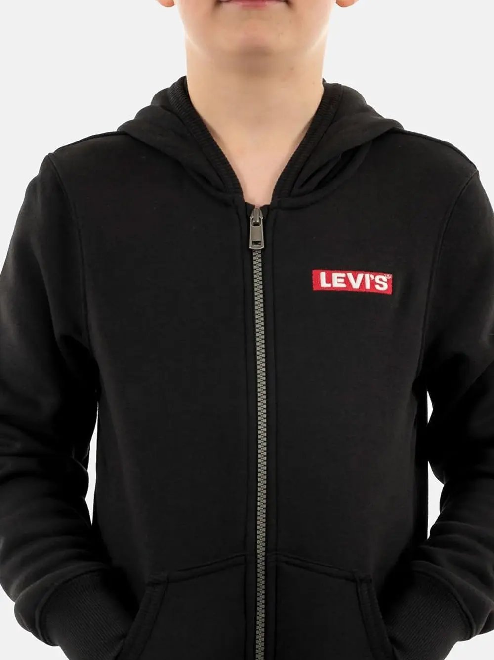 Felpa Levis Bambino Boxtab Full Zip Nero Levi's Angolo dello Sport