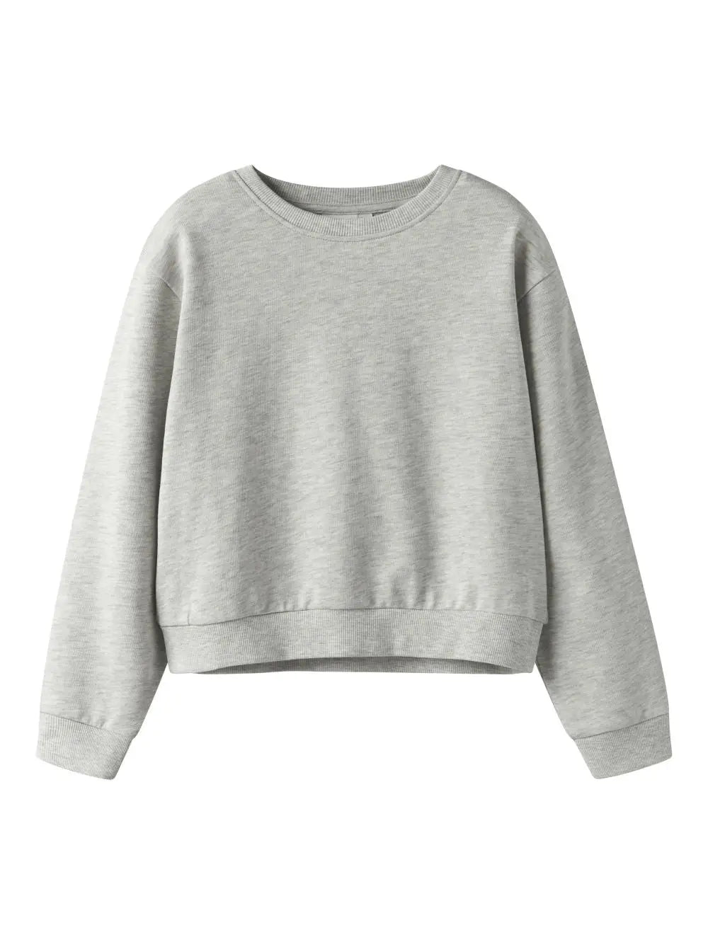 Felpa Name It MILLE SHORT NREG LS SWE O-NECK NOOS Bambina - Grigio