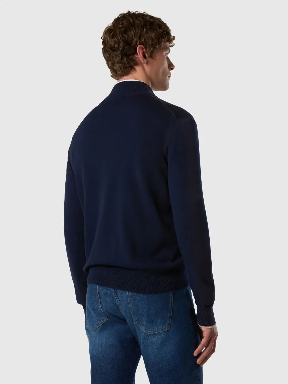 Felpa North Sails con zip e logo tono su tono Uomo - Navy