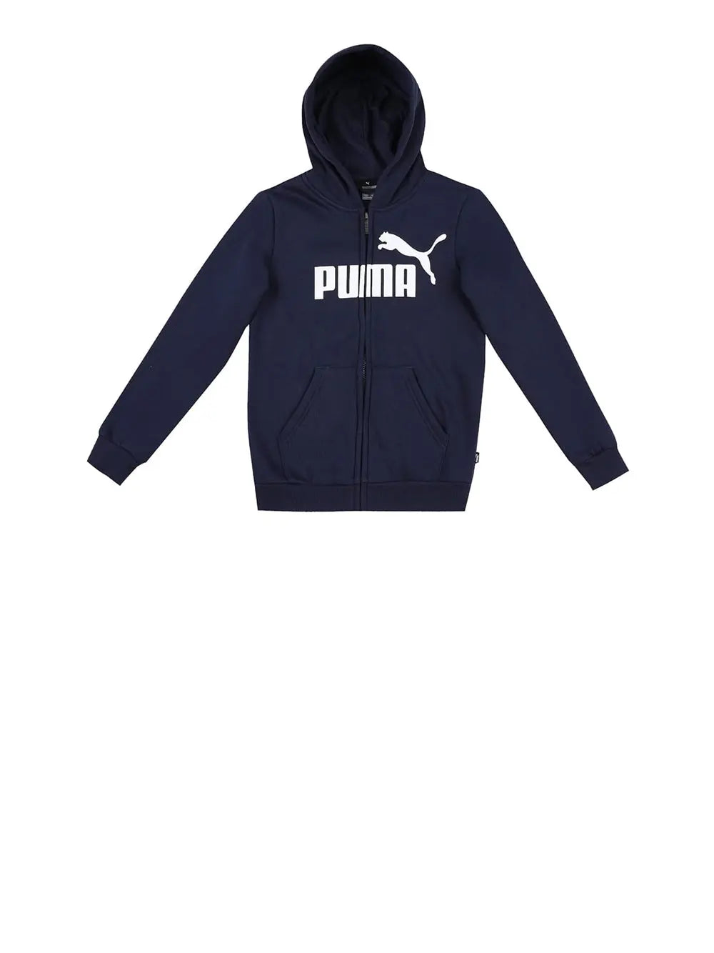 Felpa Puma Bambino Ess Big Logo Fz Hoodie Fl B Blu Puma Angolo dello Sport