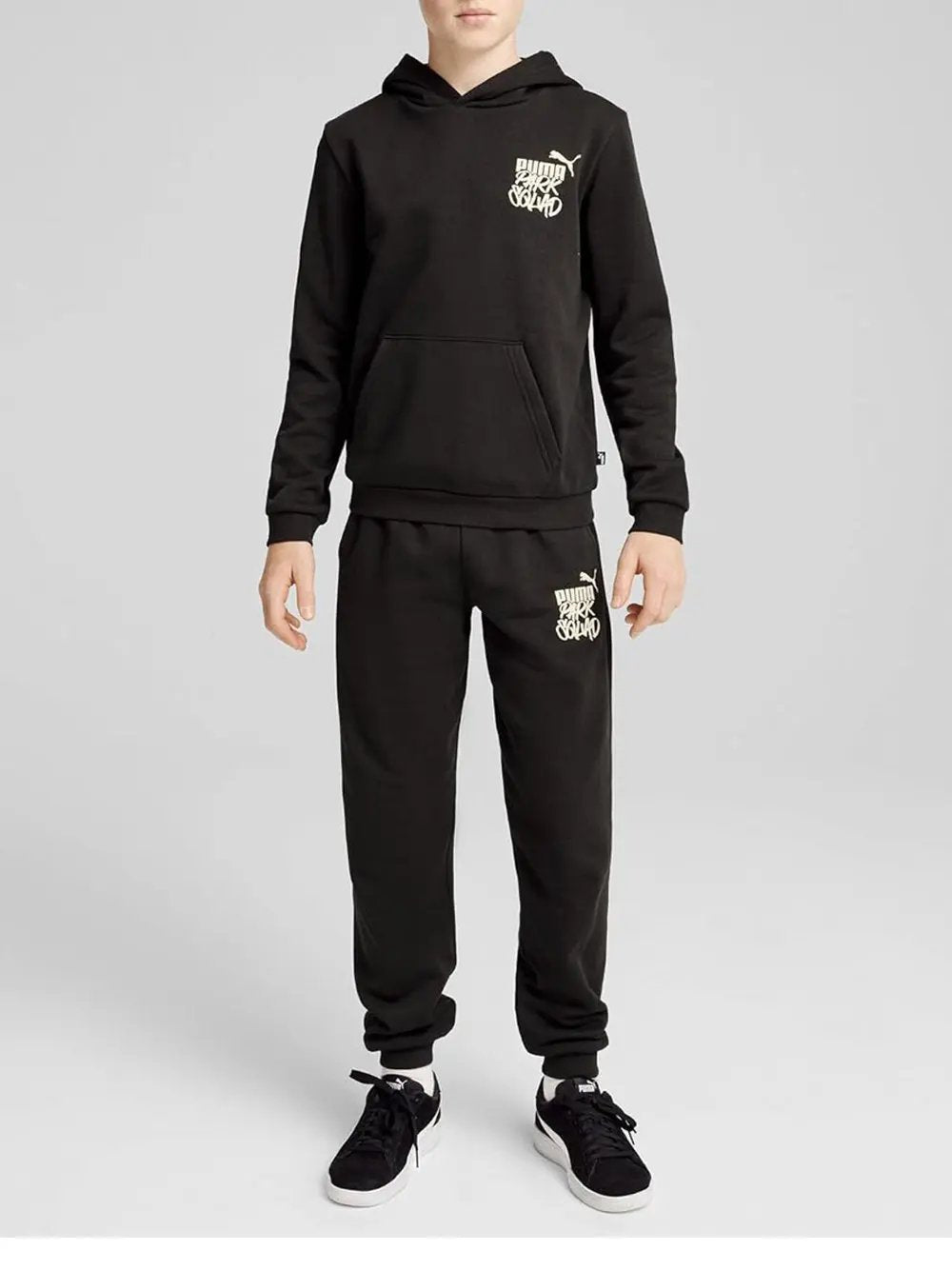 Felpa Puma Bambino Ess+ Mid 90s Hoodie Fl B Nero Puma Angolo dello Sport