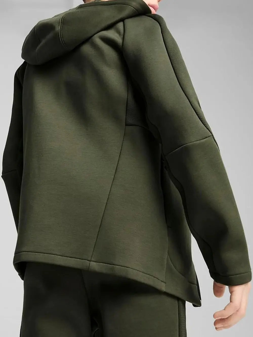 Felpa Puma Bambino Evostripe Fz Hoodie Dk Verde Puma Angolo dello Sport