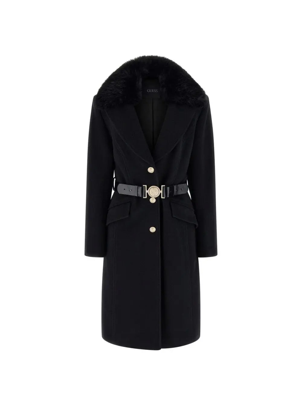 Giubbotto Guess New Patrice Belted Coat Donna - Nero
