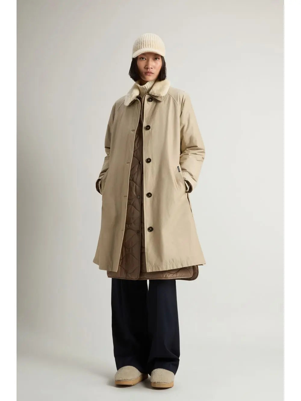 Giubbotto Woolrich ALL WEATHER COAT 3IN1 Donna - Beige