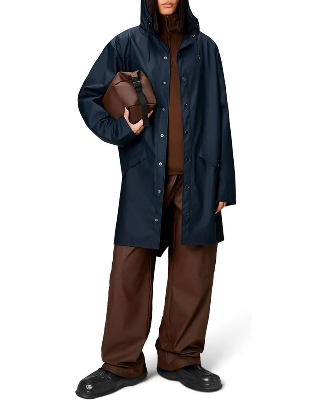 Impermeabile Rains Unisex Long Navy Rains Angolo dello Sport