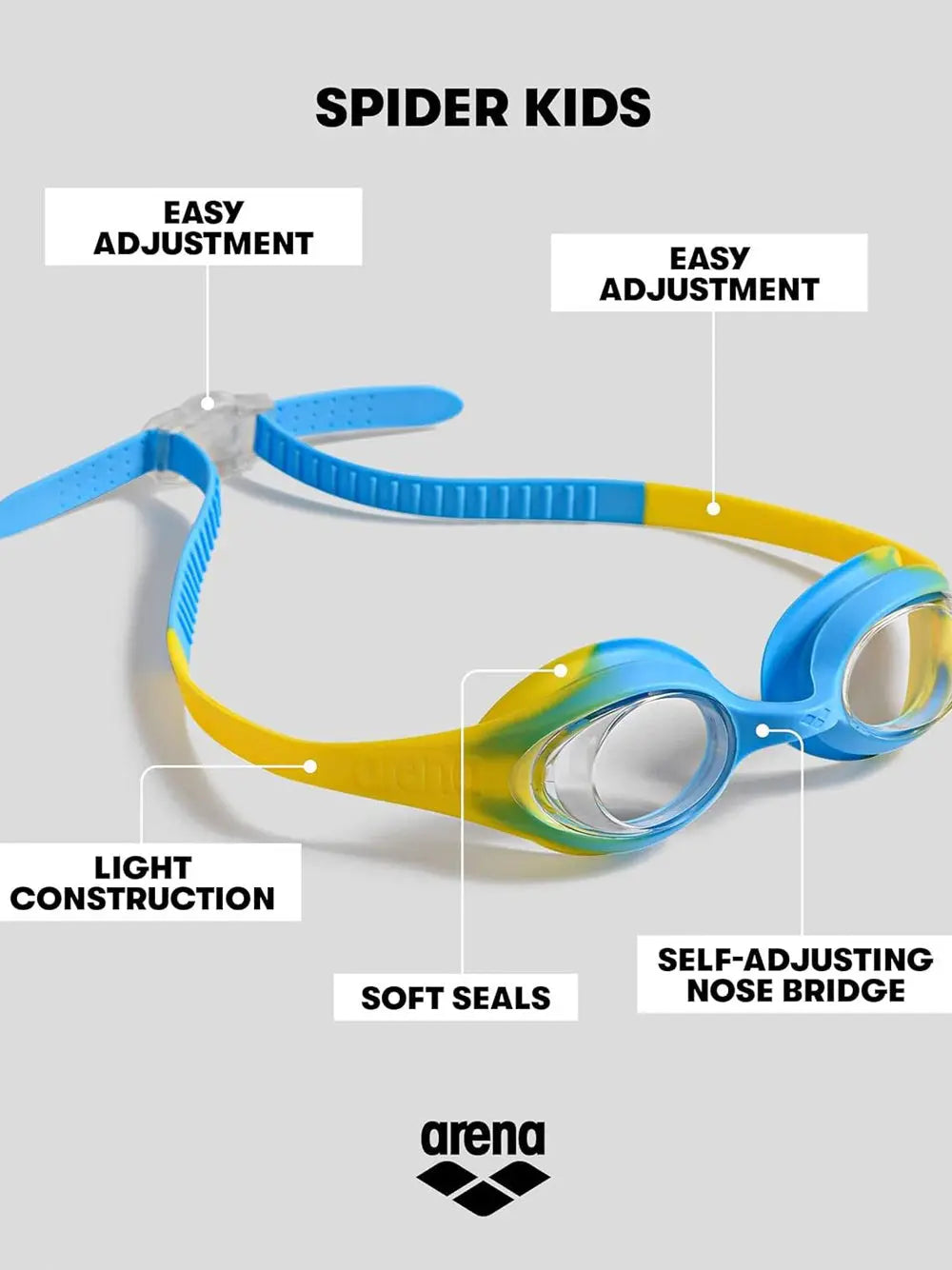 Occhiali - Occhialini Arena Youth Unisex Spiders Nero Arena Angolo dello Sport