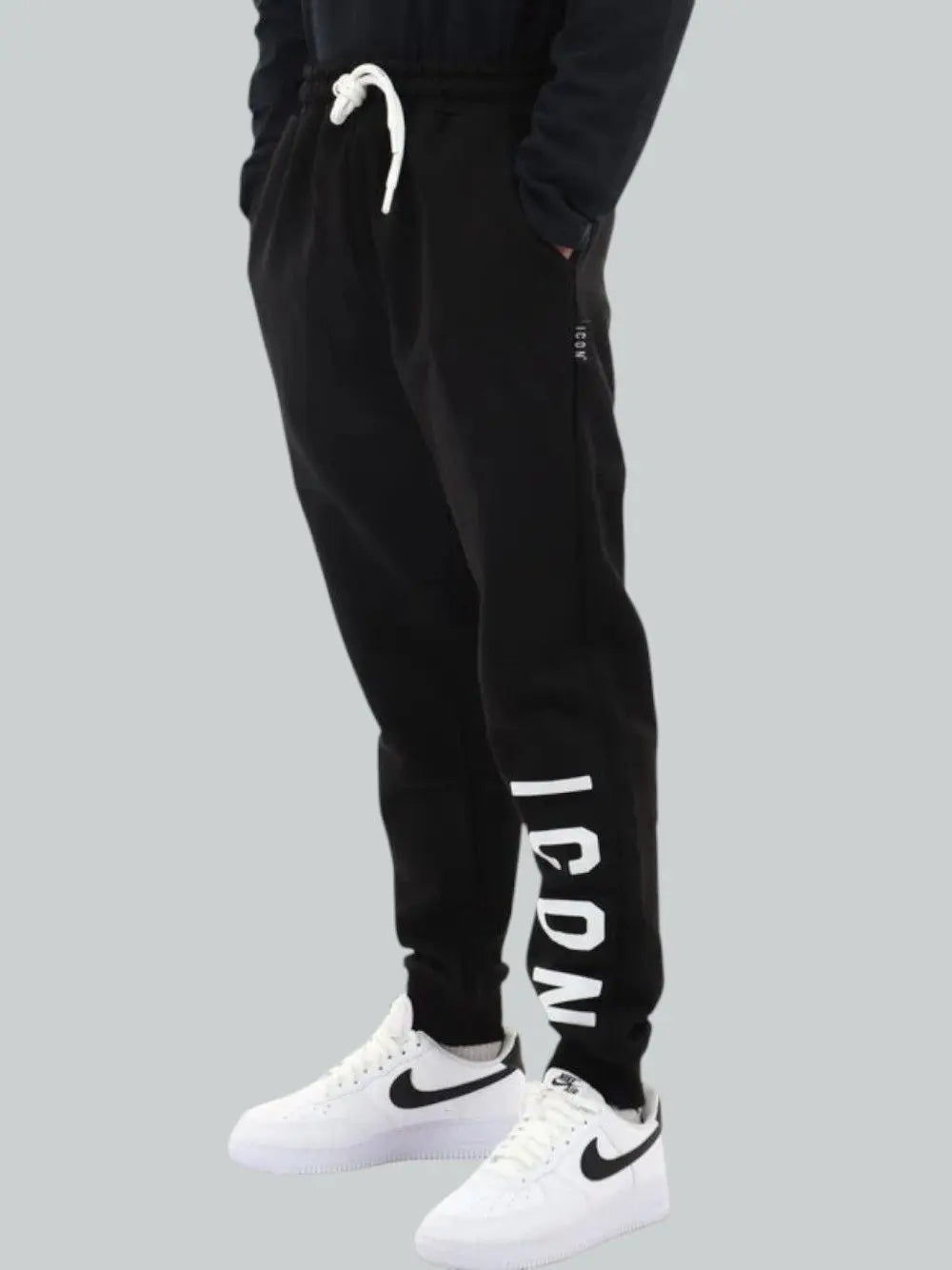 Pantalone Felpa Icon LOGO GRANDE SU GAMBA Uomo - Nero
