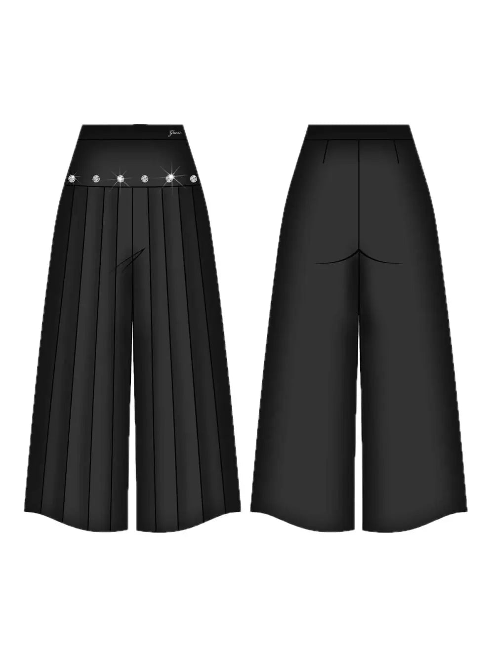 Pantalone Guess TWILL PALAZZO Bambina - Nero