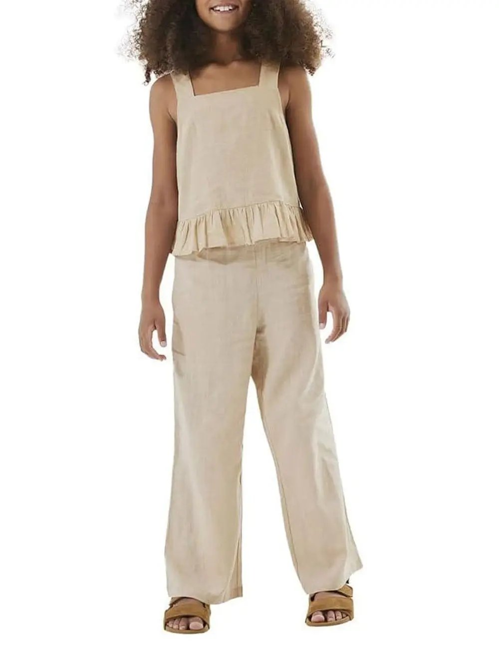 Pantalone Name It Bambina Falinnen Wide Avorio Name It Angolo dello Sport