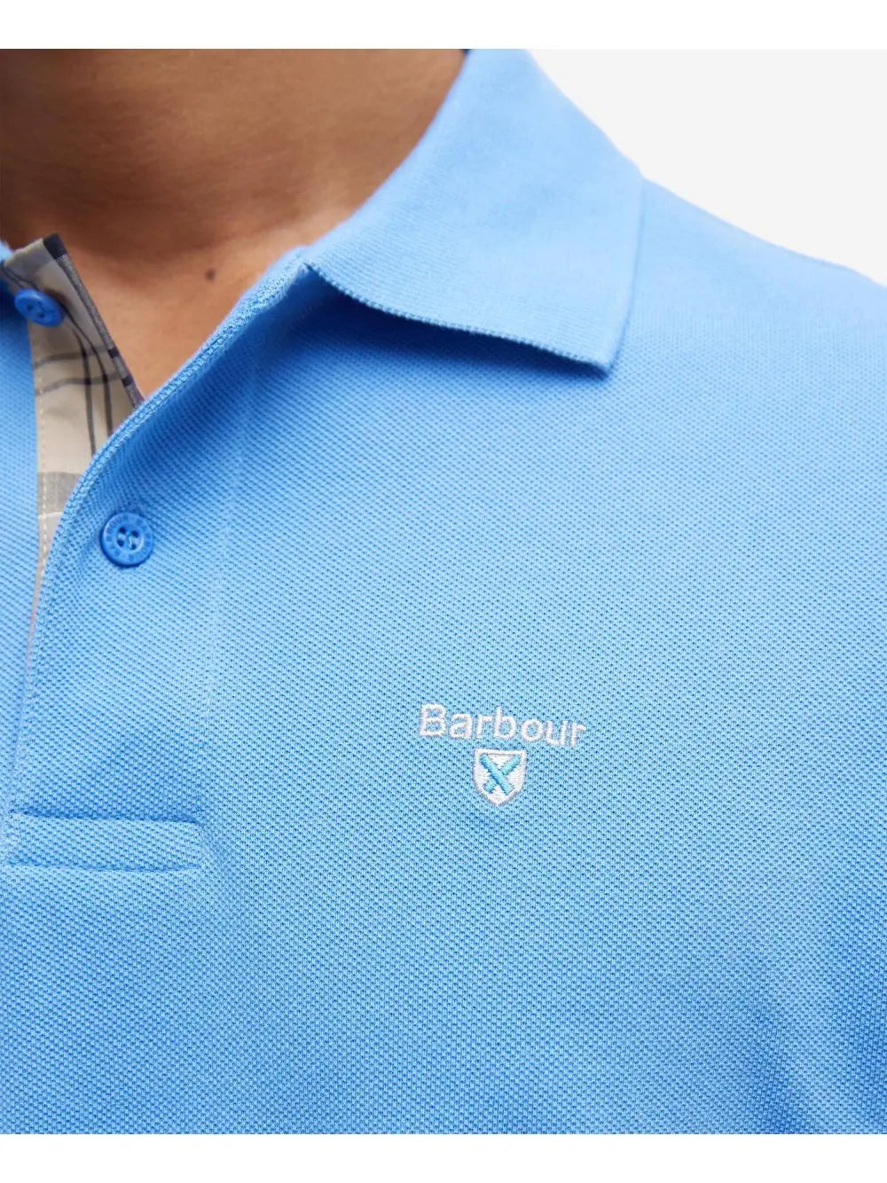 Polo Barbour tartan piquet Uomo - Azzurro