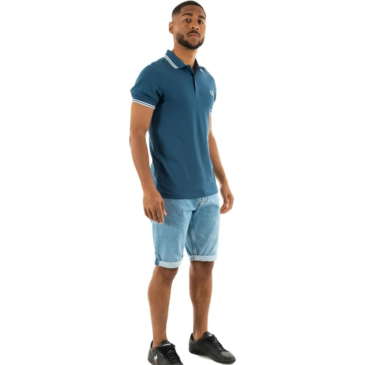 Polo FRED PERRY Uomo TWIN TIPPED Blu FRED PERRY Angolo dello Sport