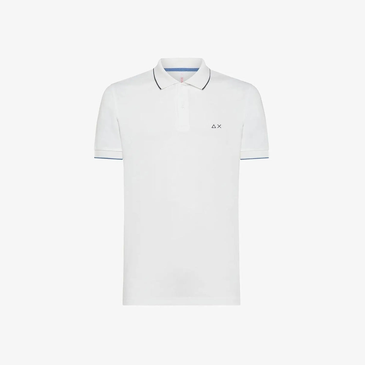 Polo Sun 68 Uomo Small Stripes On Collar Bianco Sun 68 Angolo dello Sport