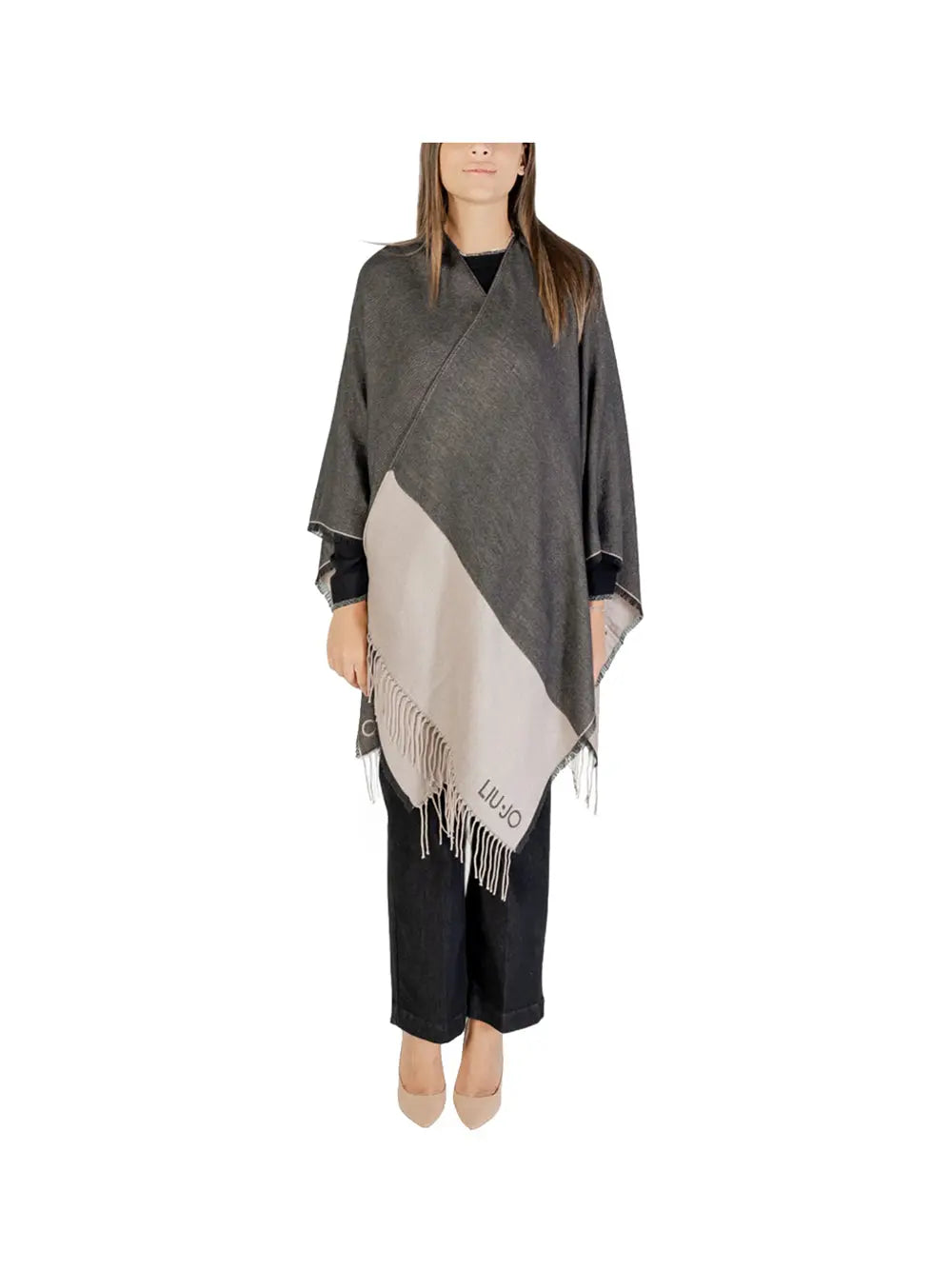 Poncho Liu Jo OVAL MONOGRAM Donna - Nero