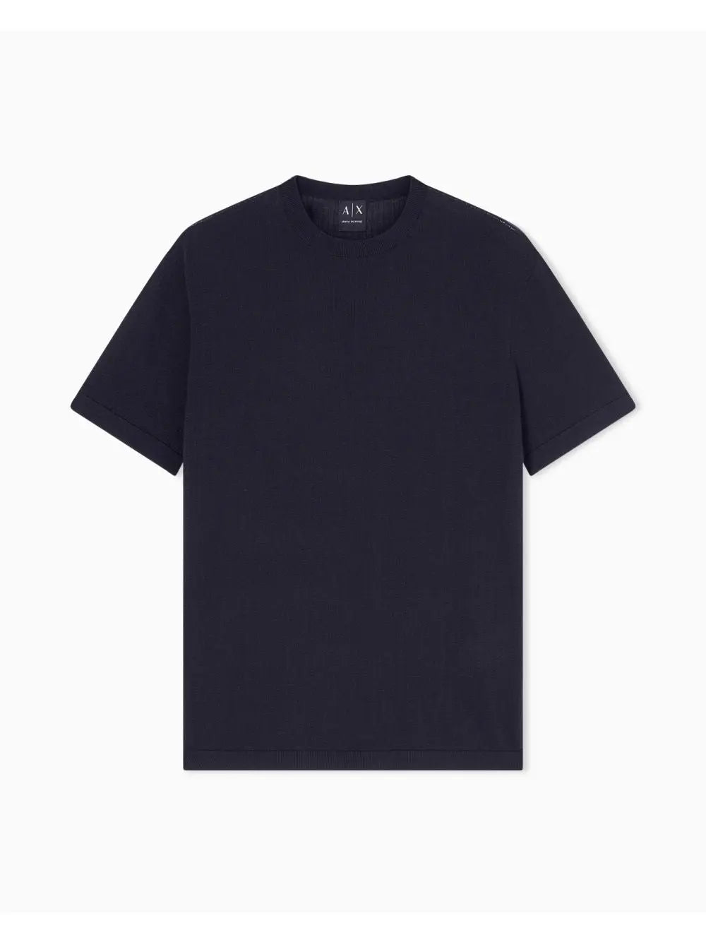 Pullover Armani Top Tricot Lavorazione a Coste in Cotone Uomo - Navy