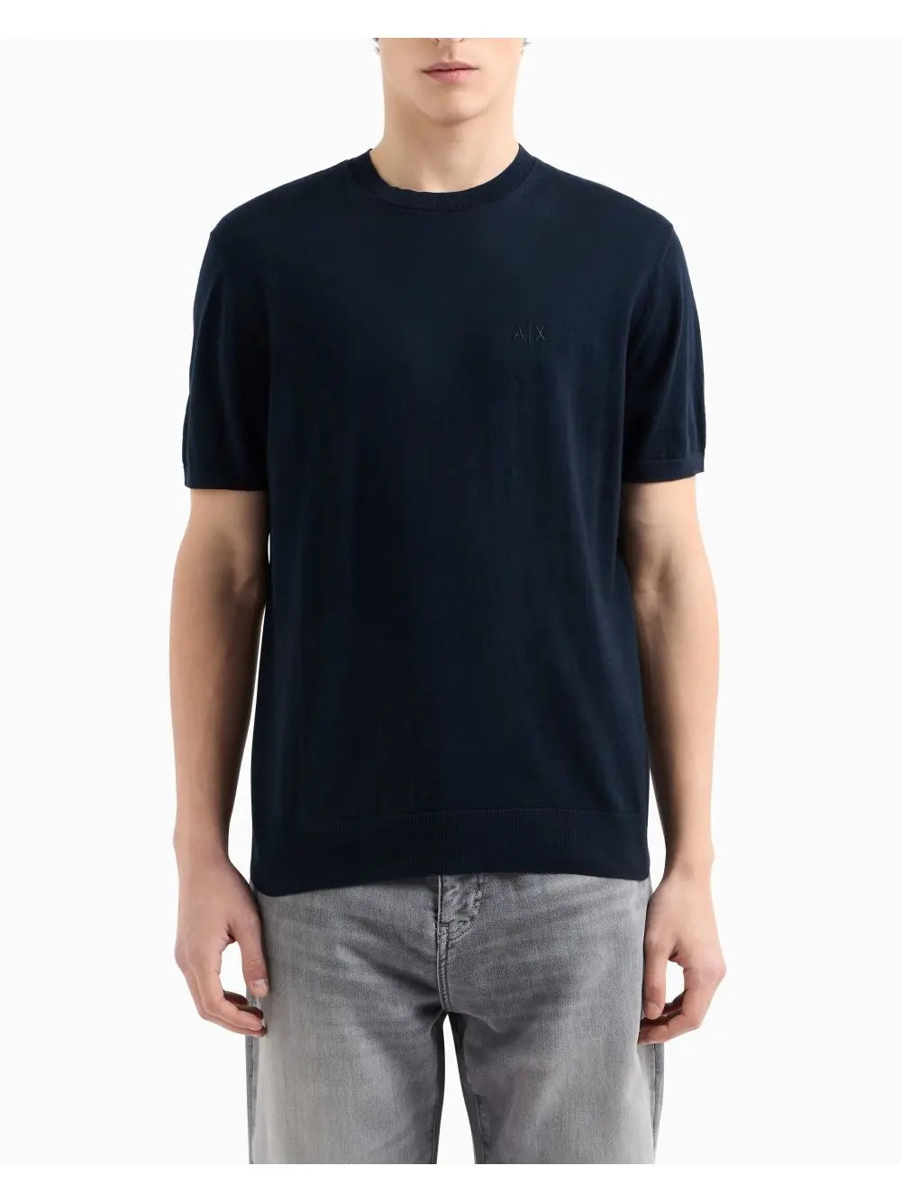 Pullover Armani in maglia di cotone organico Uomo - Navy